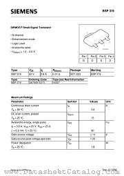 BSP319 datasheet pdf Siemens