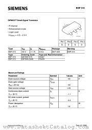 BSP315 datasheet pdf Siemens