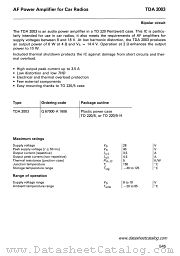 TDA2003 datasheet pdf Siemens