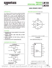 LM208 datasheet pdf Signetics