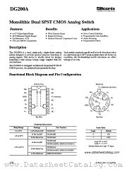 DG200A datasheet pdf Siliconix