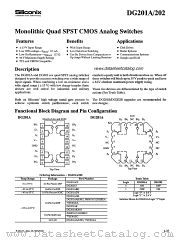 DG202 datasheet pdf Siliconix