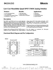 DG212 datasheet pdf Siliconix