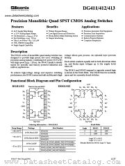 DG412 datasheet pdf Siliconix