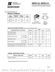 IRFD110 datasheet pdf Siliconix