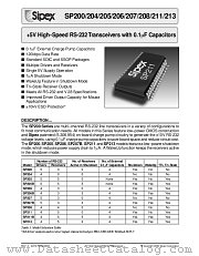 SP206BET datasheet pdf Sipex Corporation