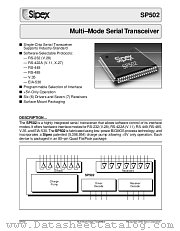 SP502 datasheet pdf Sipex Corporation