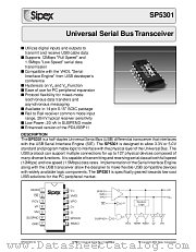 SP5301CN datasheet pdf Sipex Corporation