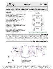 SP7651 datasheet pdf Sipex Corporation