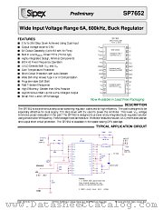 SP7652 datasheet pdf Sipex Corporation