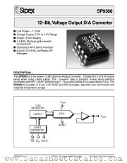 SP9500AN datasheet pdf Sipex Corporation