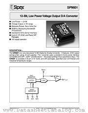 SP9601BN datasheet pdf Sipex Corporation