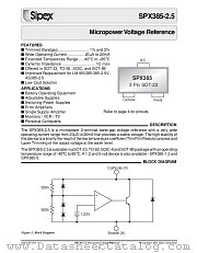 SPX385N-2.5 datasheet pdf Sipex Corporation