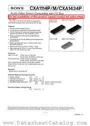 CXA1114P/M datasheet pdf SONY