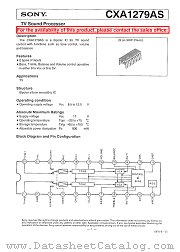 CXA1279AS datasheet pdf SONY