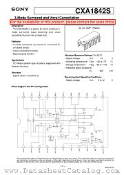 CXA1842S datasheet pdf SONY