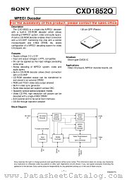 CXD1852Q datasheet pdf SONY