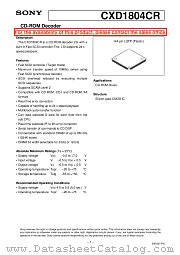 CXD1804CR datasheet pdf SONY