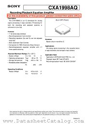 CXA1998AQ datasheet pdf SONY