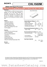 CXL1502M datasheet pdf SONY