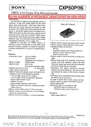 CXP50P116 datasheet pdf SONY