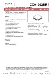 CXA1992BR datasheet pdf SONY