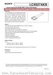 LCX027AKB datasheet pdf SONY