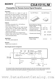 CXA1511L/M datasheet pdf SONY