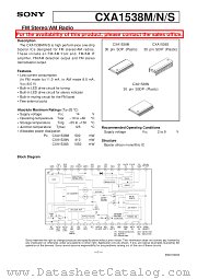 CXA1538M/N/S datasheet pdf SONY