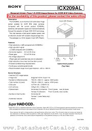 ICX209AL datasheet pdf SONY