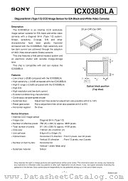 ICX038DLA datasheet pdf SONY