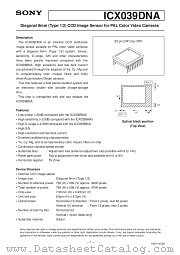 ICX039DNA datasheet pdf SONY