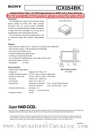 ICX054BK datasheet pdf SONY