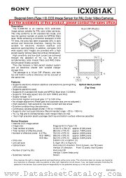 ICX081AK datasheet pdf SONY