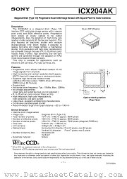 ICX204AK datasheet pdf SONY