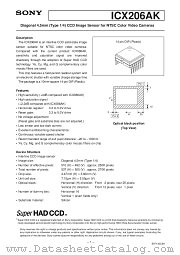 ICX206AK datasheet pdf SONY