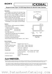 ICX206AL datasheet pdf SONY