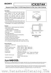 ICX207AK datasheet pdf SONY