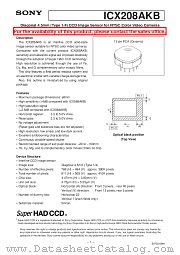 ICX208AKB datasheet pdf SONY