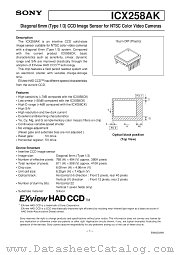 ICX258AK datasheet pdf SONY