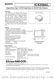 ICX258AL datasheet pdf SONY