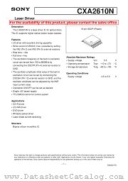 CXA2610N datasheet pdf SONY