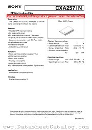 CXA2571N datasheet pdf SONY