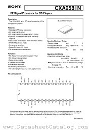 CXA2581N datasheet pdf SONY