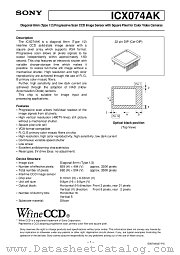 ICX074AK datasheet pdf SONY