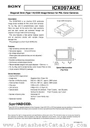 ICX097AKE datasheet pdf SONY