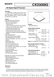 CXD3009Q datasheet pdf SONY