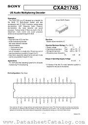 CXA2174S datasheet pdf SONY