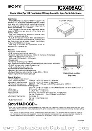 ICX406AQ datasheet pdf SONY