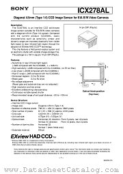 ICX278AL datasheet pdf SONY